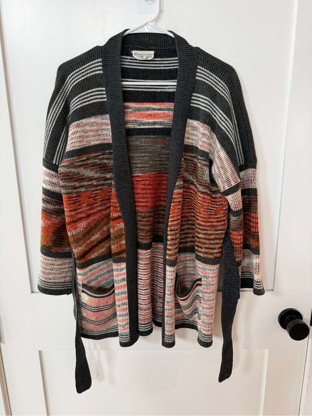 Kimlon by RBK Importers Wrap Tie Sweater Kimono Style Cardigan Fall Boho Size M